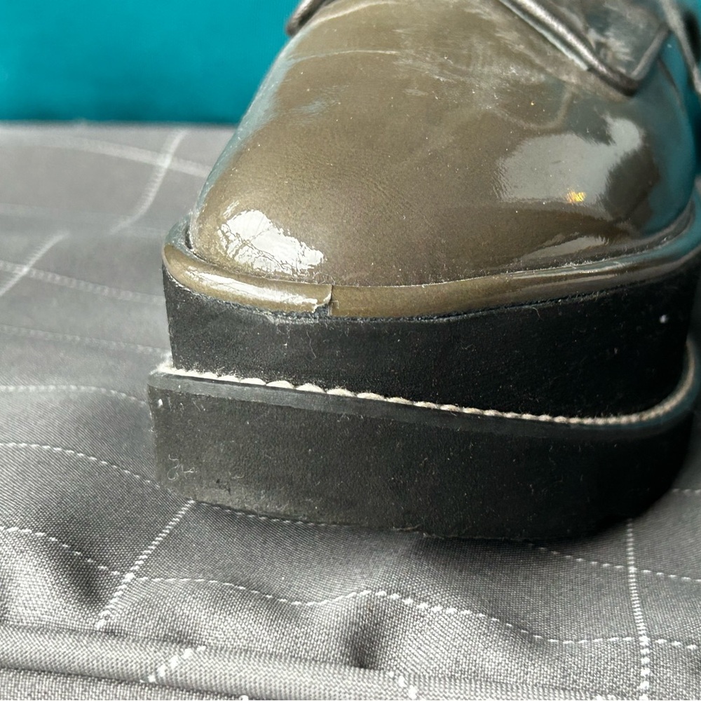 Stuart Weisman Glossy Platform Oxford Shoes Size 7 - Picture 7 of 8